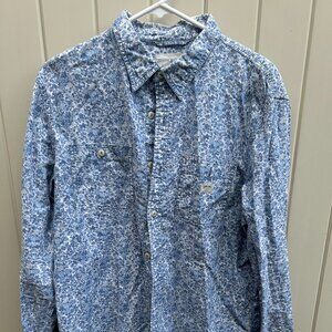 Ralph Lauren Men's Long Sleeve Floral Print Denim Button Down Size L